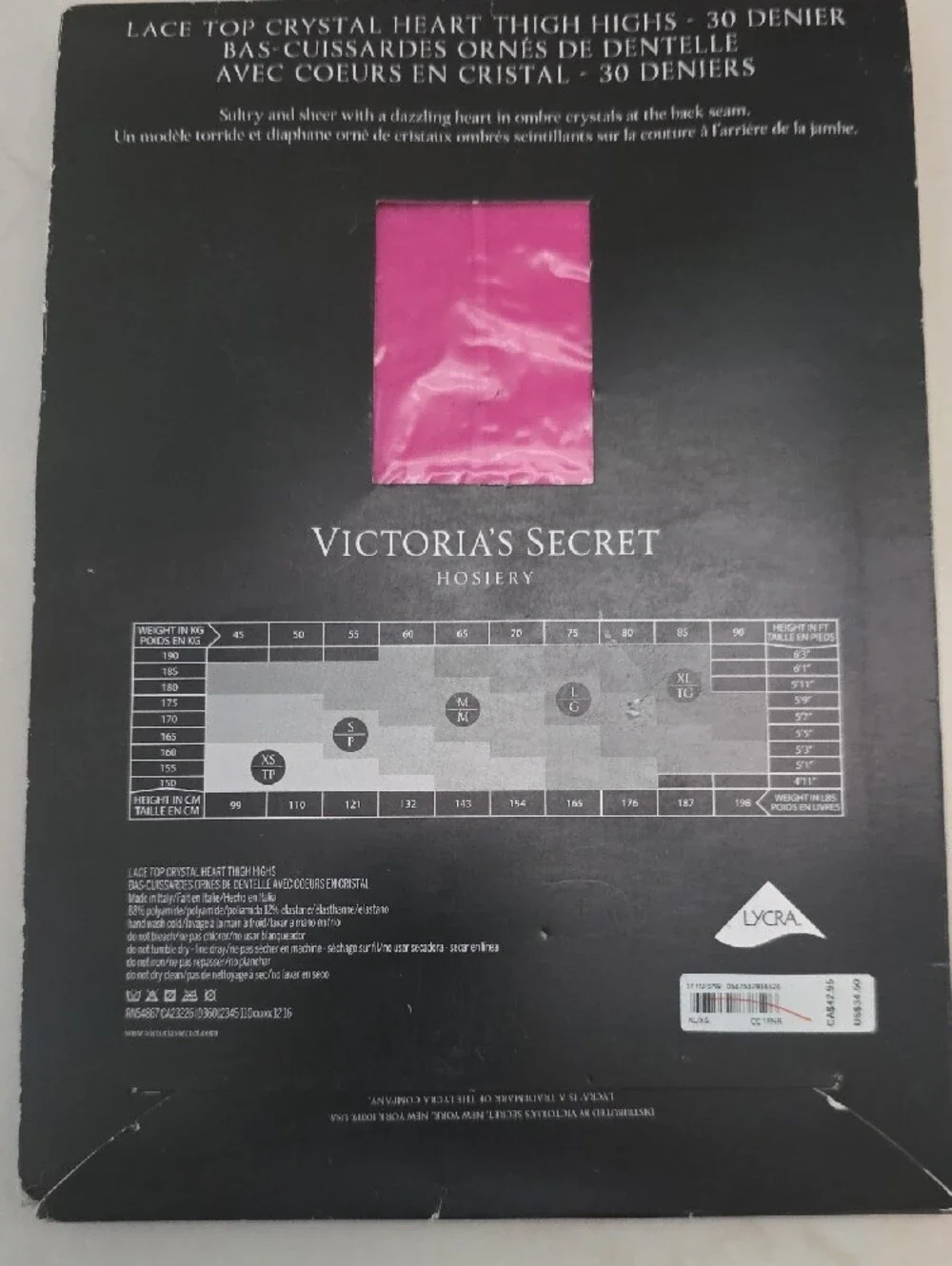 NWT- VICTORIA SECRET Lace Top CRYSTAL 💓 Thigh-high Stockings-Sz XL